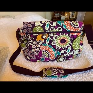 NWOT Vera Bradley Plum Crazy Messenger Bag